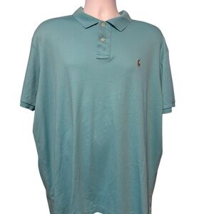 Polo by Ralph Lauren Men's Teal Blue Logo Polo Shirt XXL